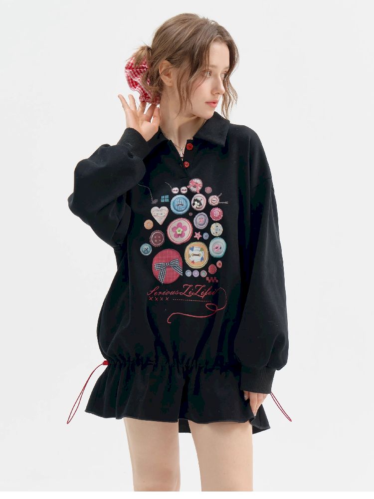 Neck Waist Slimming Sweatshirt【s0000012217】