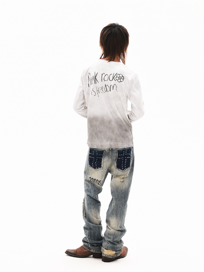 Dark Double Gun Long Sleeve T-Shirt【s0000018325】