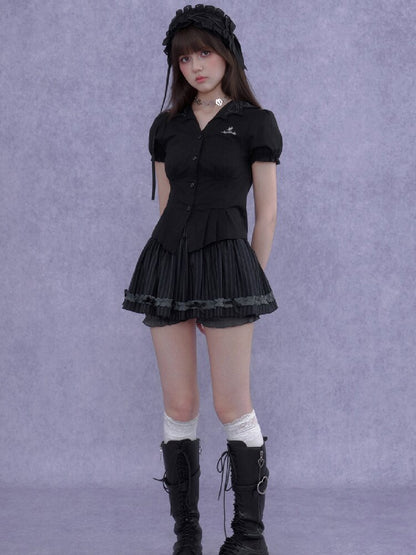 Black Forest Slimming Skirt Pants【s0000016645】