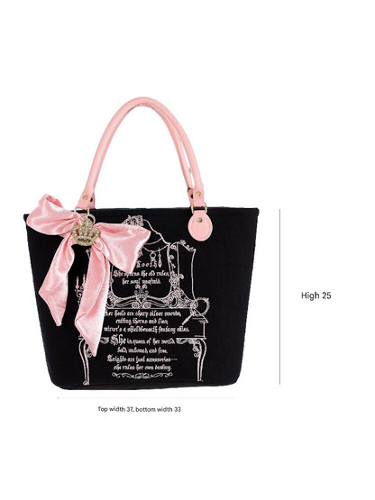 Embroidered Diamond Crown Tote Bag【s0000017142】