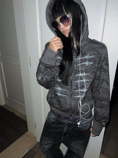 Skull Stitched Napoleon Hooded Jacket【s0000019272】
