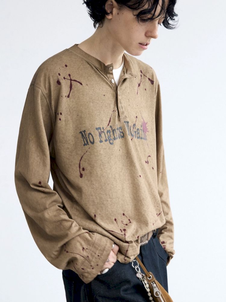 Splash Ink Print Long Sleeve Tee【s0000012471】