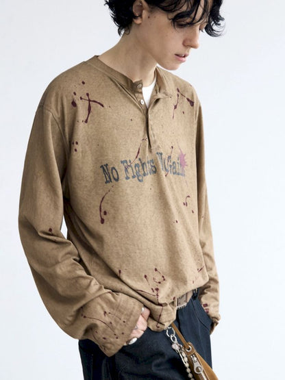 Splash Ink Print Long Sleeve Tee【s0000012471】