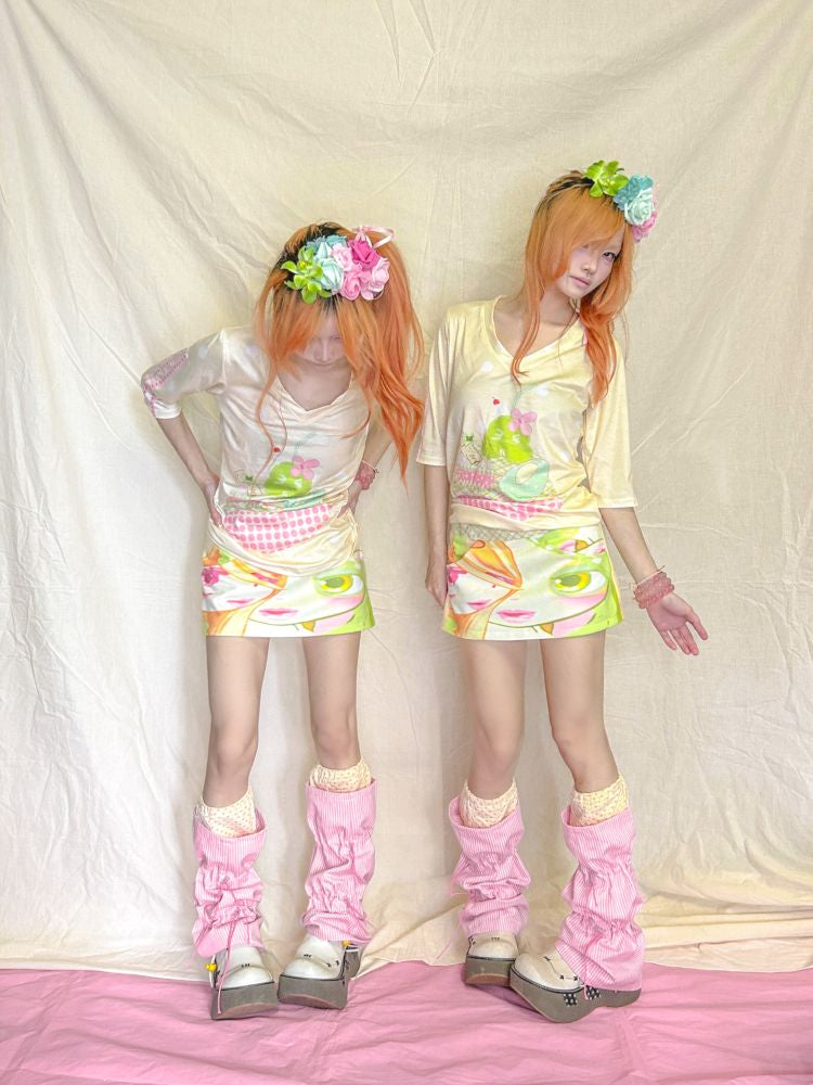 Polka Dot Stripe Drawstring Sockliner【s0000013235】