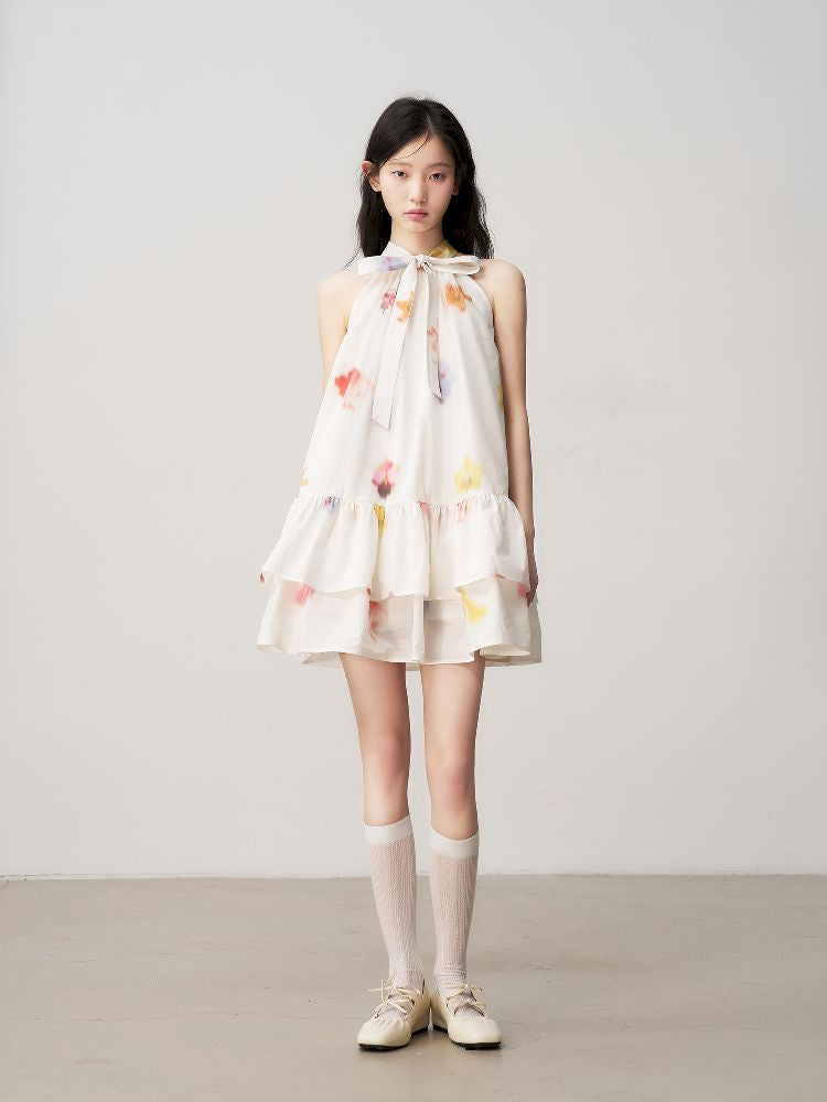 Bow Tie Hanging Neck Dress【s0000011956】