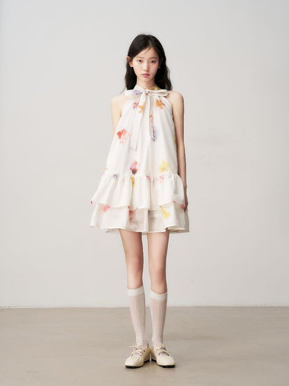 Bow Tie Hanging Neck Dress【s0000011956】