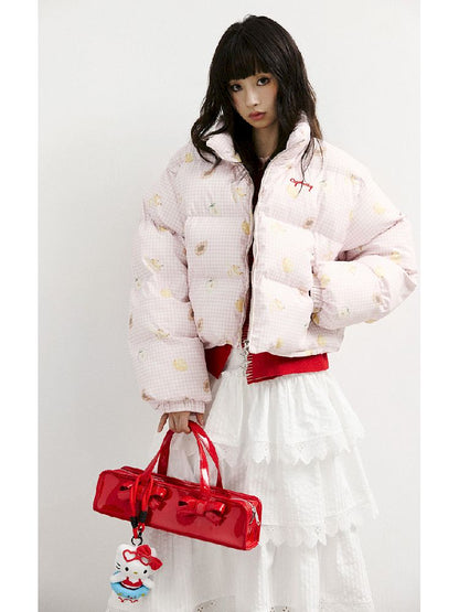 레트로 프린트 코튼 짧은 코트 [S0000011428]