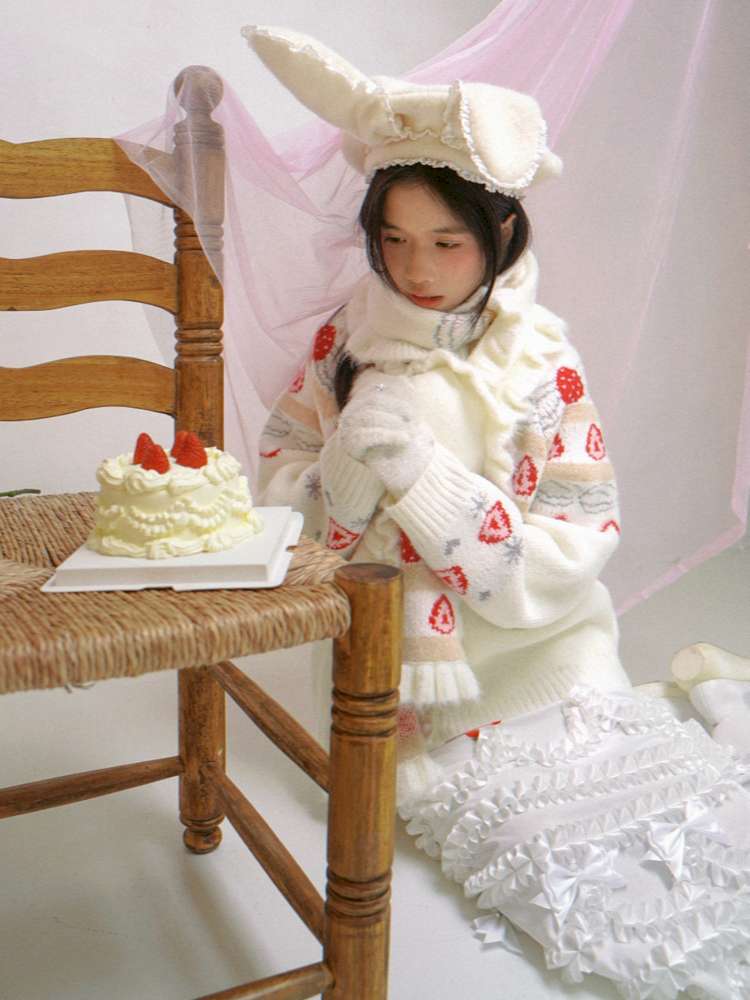 Rabbit-Eared Bendable Lace Beret【s0000014524】