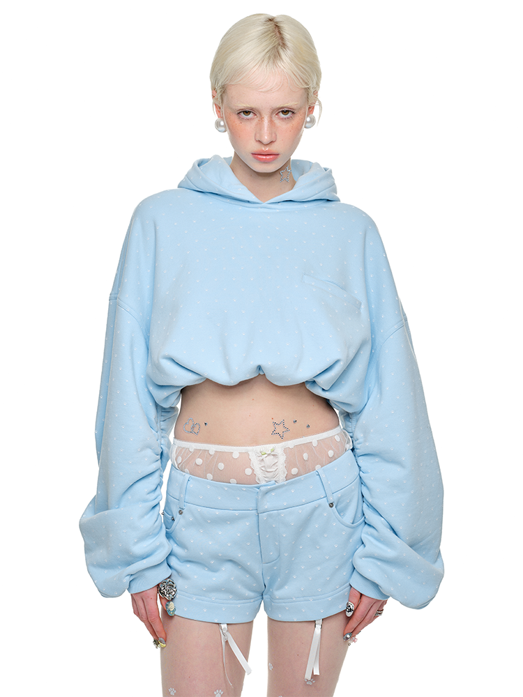Cat Ears Short Heavyweight Hooded Sweatshirt【s0000011584】