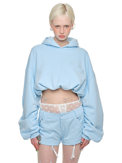 Cat Ears Short Heavyweight Hooded Sweatshirt【s0000011584】