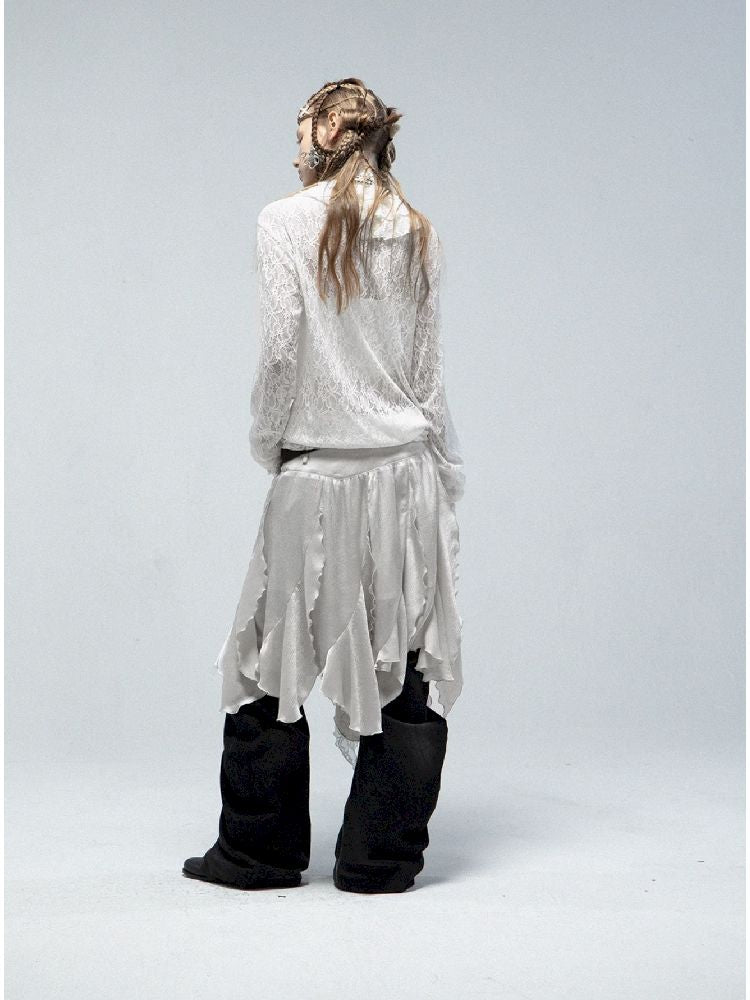 Ruffle Loose Romantic Lace Shirt【s0000011835】