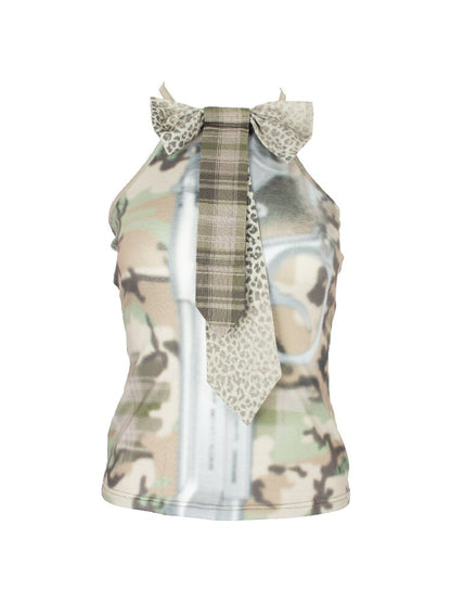 Camouflage Cord Bow Tie Top【s0000018091】