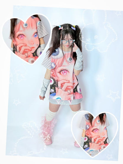 Y2k secondary subculture loose cotton T-shirt【s0000013285】