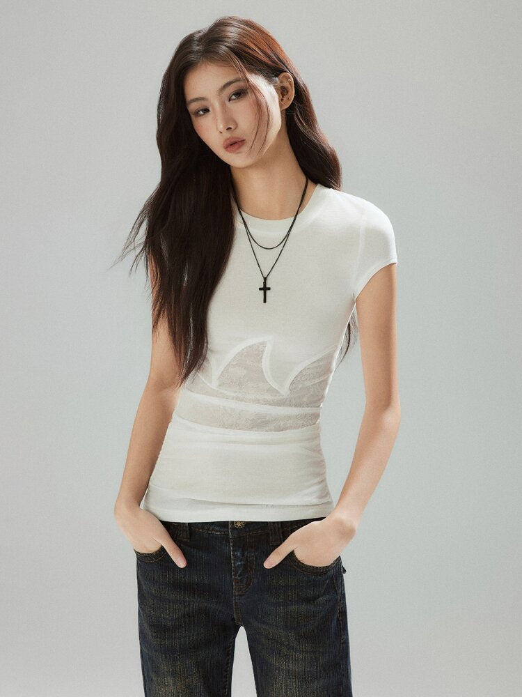 Two-Color Panelled Lyocell Top【s0000015596】