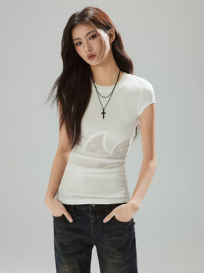 Two-Color Panelled Lyocell Top【s0000015596】