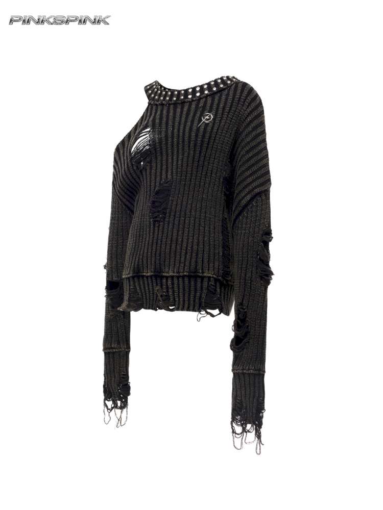 Rivet Destruction Rock Knit Sweater【s0000015119】