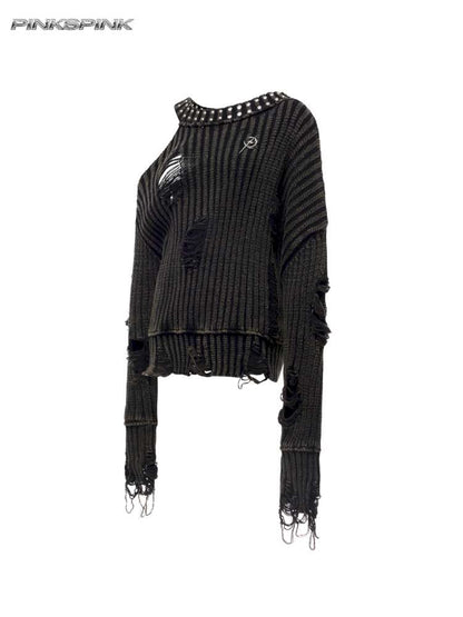 Rivet Destruction Rock Knit Sweater【s0000015119】