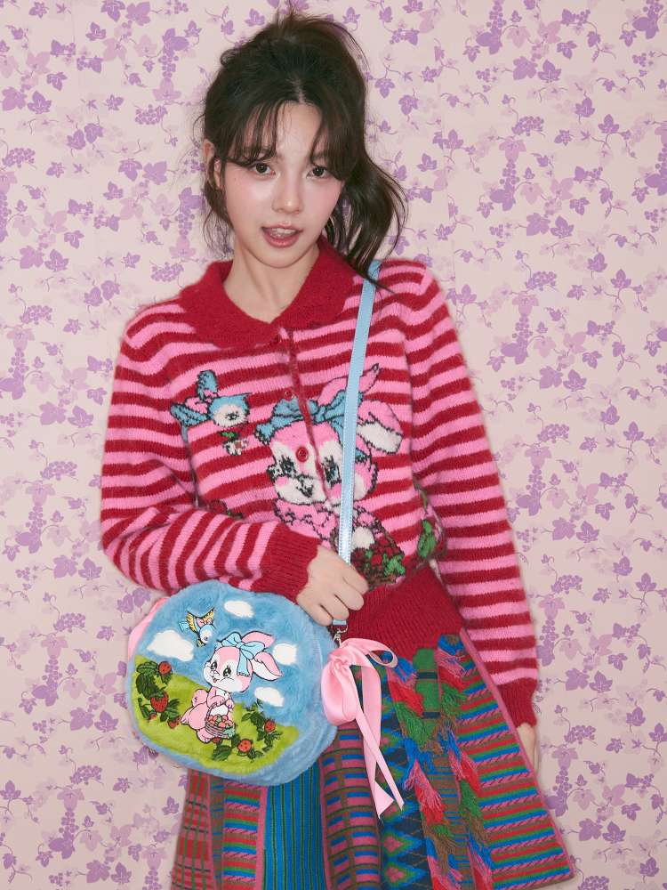 Blue Rabbit Plush Round Cake Bag【s0000015373】