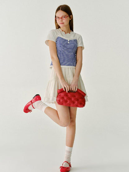 Checkered Flower Small Suspenders【s0000011990】