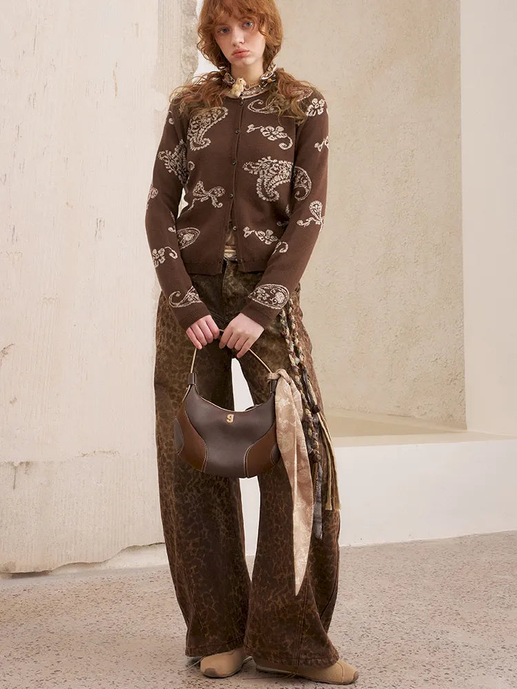Jacquard Lightweight Long-Sleeve Soft-Fit Knit Cardigan【s0000014064】