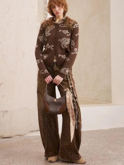 Jacquard Lightweight Long-Sleeve Soft-Fit Knit Cardigan【s0000014064】