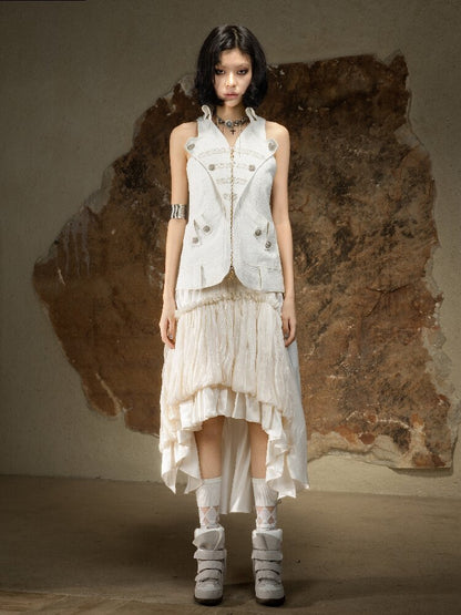 Sleeveless Halterneck Vest Shirt Top【s0000016885】