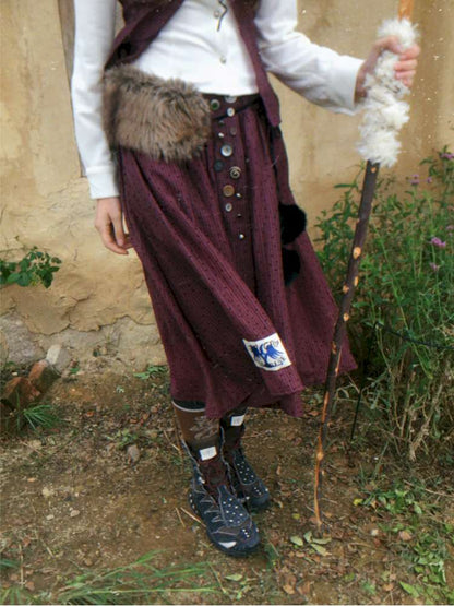 Button Vintage Polka Dot Chiffon Skirt【s0000014901】