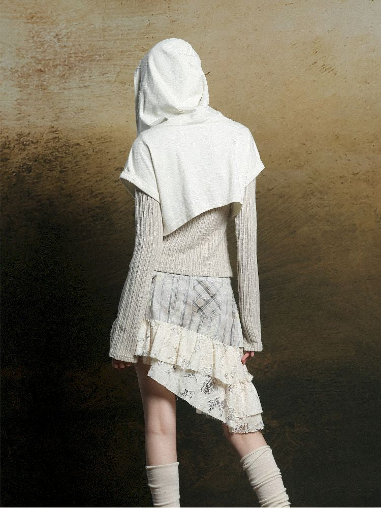 Wings Hot Rhinestone Hooded Short Tunic【s0000011818】