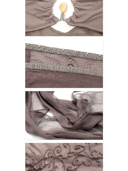 Faux Two Piece Halter Mesh Camisole【s0000017658】