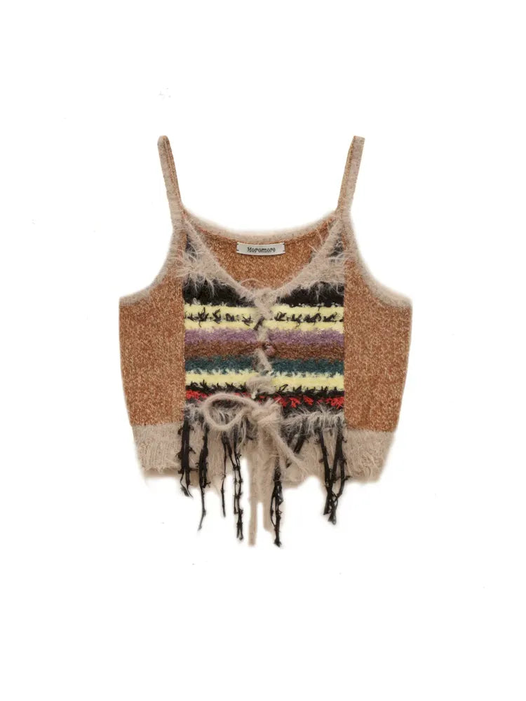 Mixed yarn interweaving stripes sweater【s0000006008】