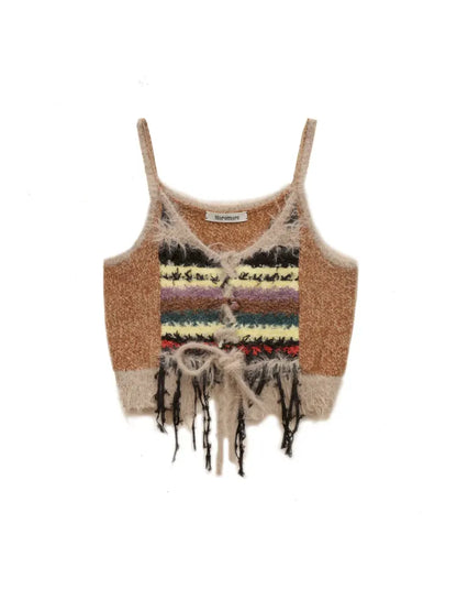 Mixed yarn interweaving stripes sweater【s0000006008】