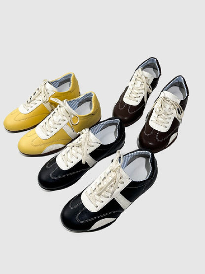 Stitched Brogue Flat Leather Shoes【s0000015725】