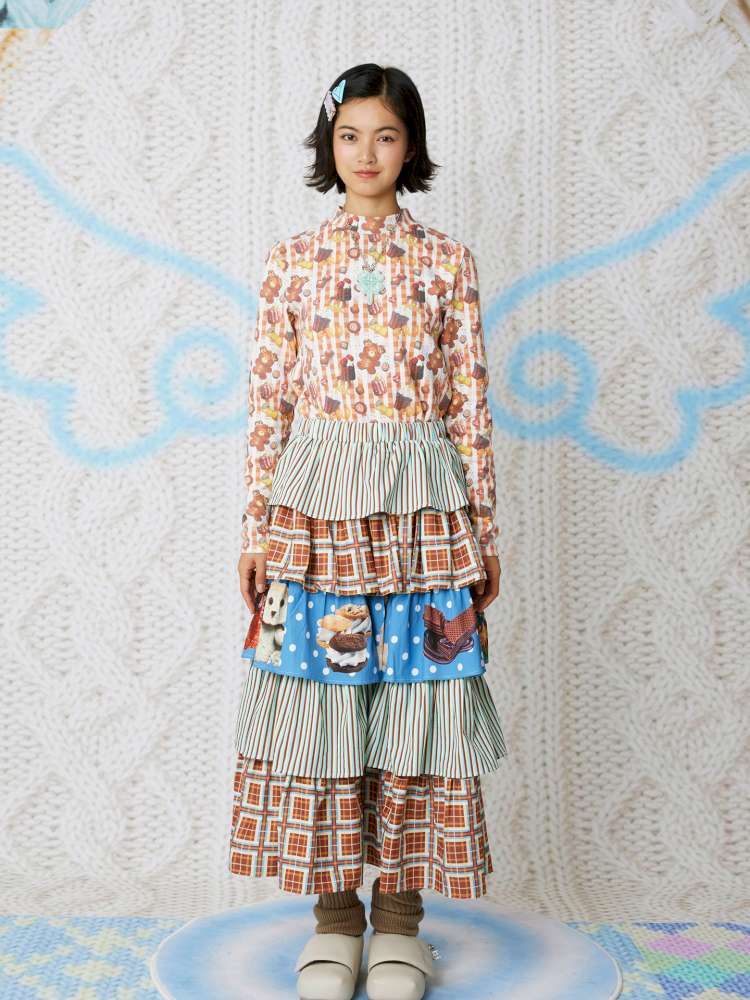 Chocolate Cake Print Versatile Skirt【s0000014860】