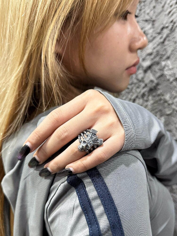 925 Sterling Silver Heavy Punk Ring【s0000018868】