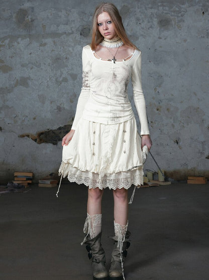 Chiffon Lace Patchwork Dress【s0000018106】