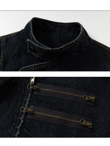 Distressed Texture Denim Jacket Top【s0000018545】