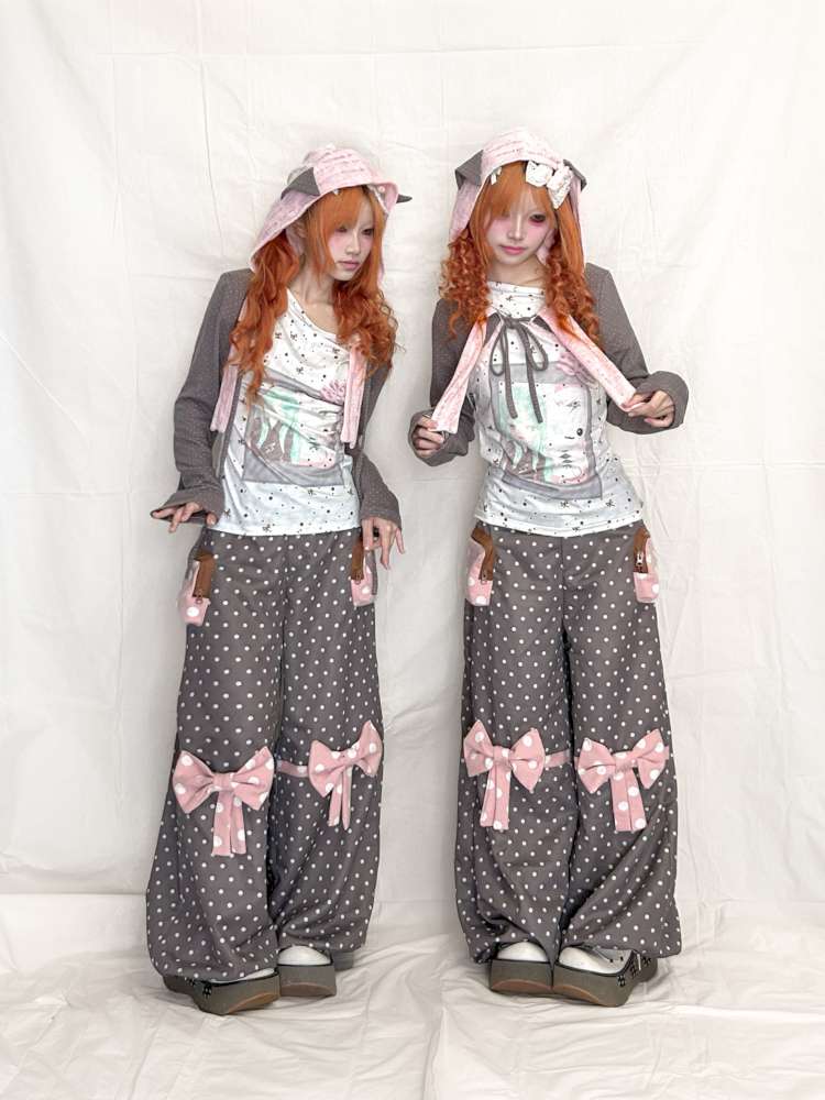 Polka Dot Bow Loose Trousers【s0000015199】