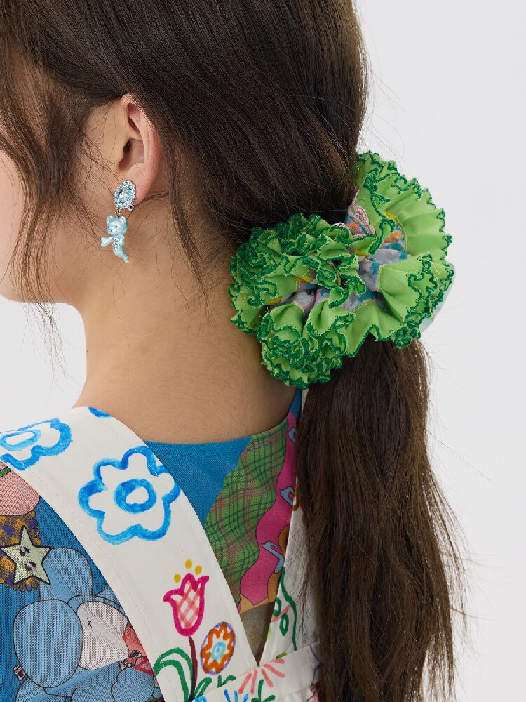 Two Color Lace Pile Scrunchies【s0000016709】