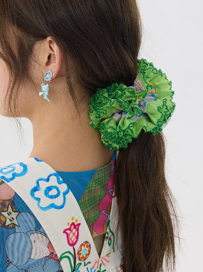 Two Color Lace Pile Scrunchies【s0000016709】