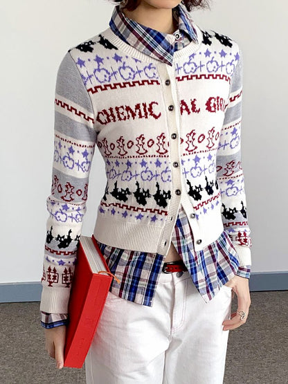 Apple Fair Isle Knit Cardigan【s0000011644】