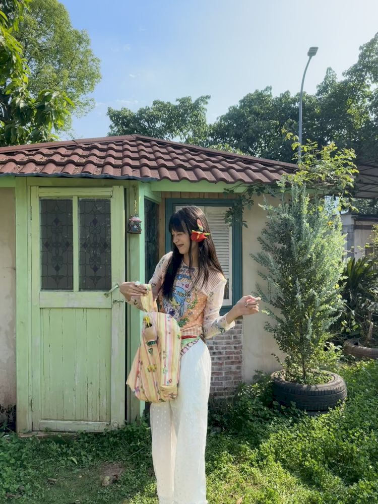 Printed Long-Sleeved Mesh T-Shirt【s0000012776】