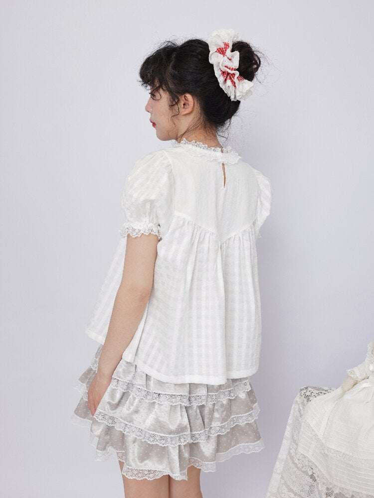 Vintage Plaid Embroidered Shirt【s0000017483】