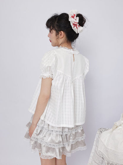 Vintage Plaid Embroidered Shirt【s0000017483】