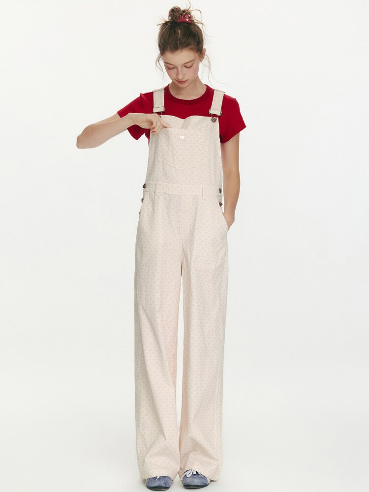 Strawberry Print Denim Bib Pants【s0000015686】