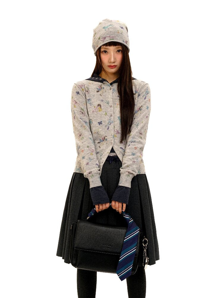 Horse Rabbit Floral Crew Cardigan【s0000016084】