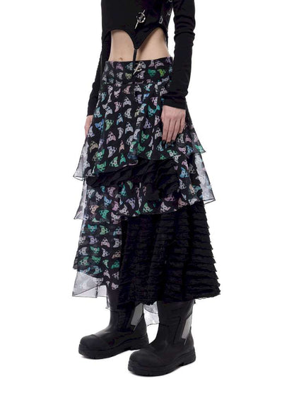 Black Metal Mesh Star Skirt【s0000015125】