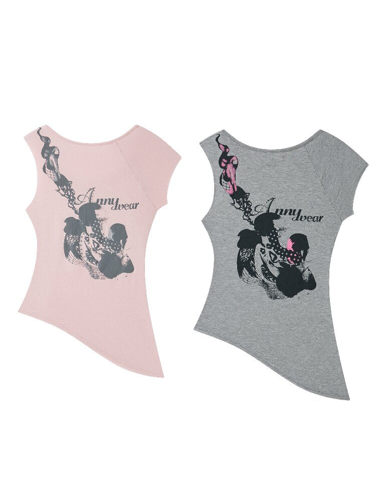 High Stretch Frayed Rhinestone T Shirt【s0000017643】