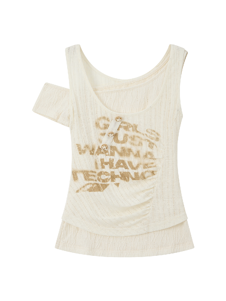 Half Sleeve Fake Two Vest T-shirt【s0000016529】