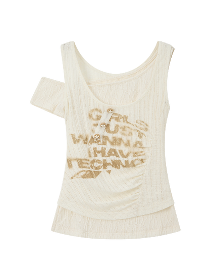 Half Sleeve Fake Two Vest T-shirt【s0000016529】