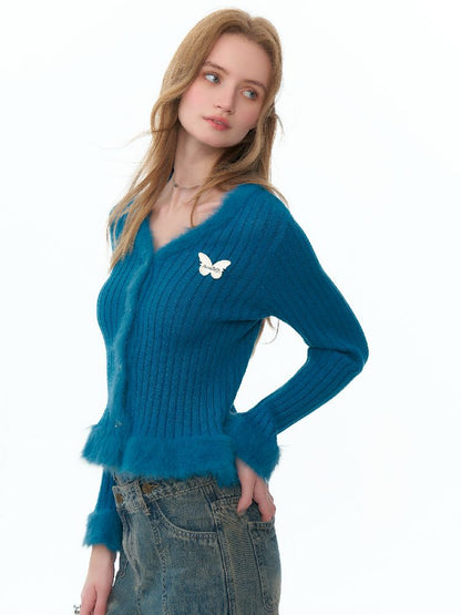 V-neck Knitted Sweater Cardigan【s0000011491】